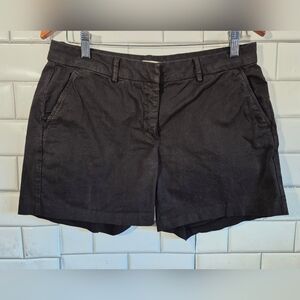 Mudo Collection Ladies Black Cotton Chino Shorts Flat Front Pockets Classic Si